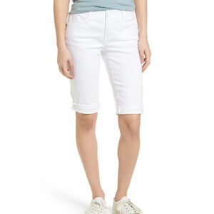 Ab-Solution Solid White Stretch Denim Bermuda Shorts size 4P NWT